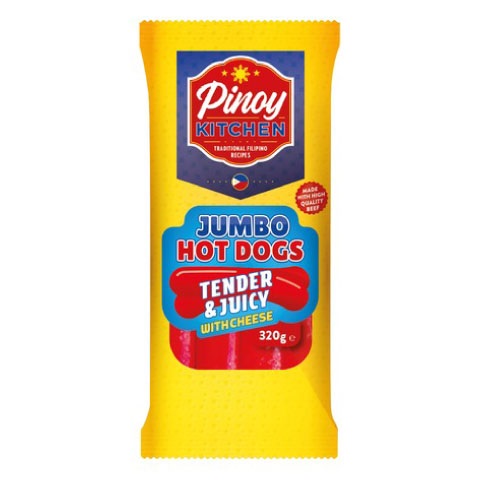 Jumbo Filipino Hotdogs Tender Juicy w/ Cheese 320g Pinoy Kitchen