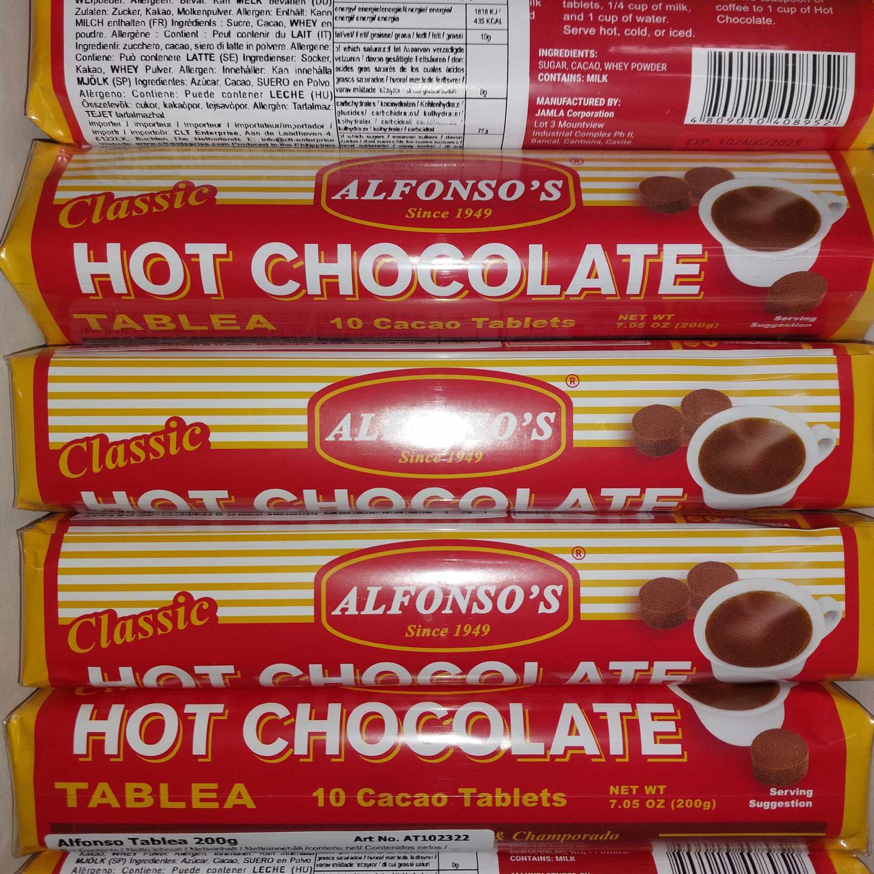 Tablea de Cacao 100gr. (10tablets) Alfonso's