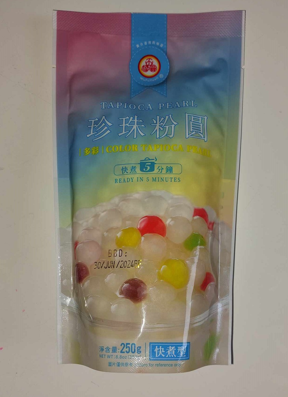 Sago / Colored Tapioca Pearl, Ready in 5 min. 250gr WufuYuan