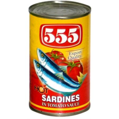 555 Sardines in Tomatoe sauce Spicy 155g