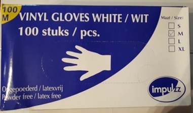 Vinyl Disposable Gloves white 100pcs (Powder Free) LARGE
