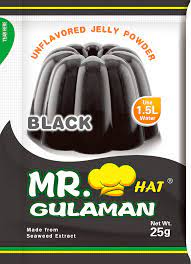 Gulaman / Jelly Powder mix Black Unflavored 25g Mr. Hat Gulaman